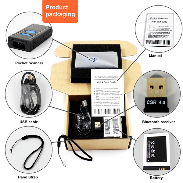 SCANNER POSIBERICA POCKET PS-1DB77 BT MICRO USB 